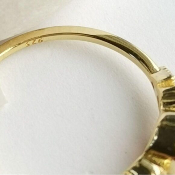 Citrine Diamond Accent Ring 14k Gold on Sterling Silver size 7 Stacking 🆕 - Picture 5 of 8